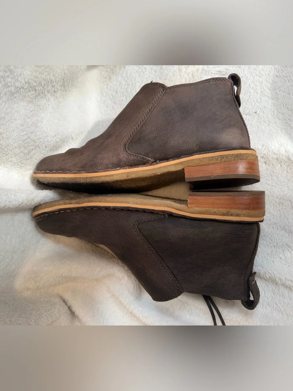UGG Clementine Brown Leather Side Zip Ankle Boots Size 6